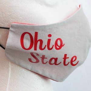 OHIO STATE BUCKEYES FACE MASK WASHABLE COTTON RED